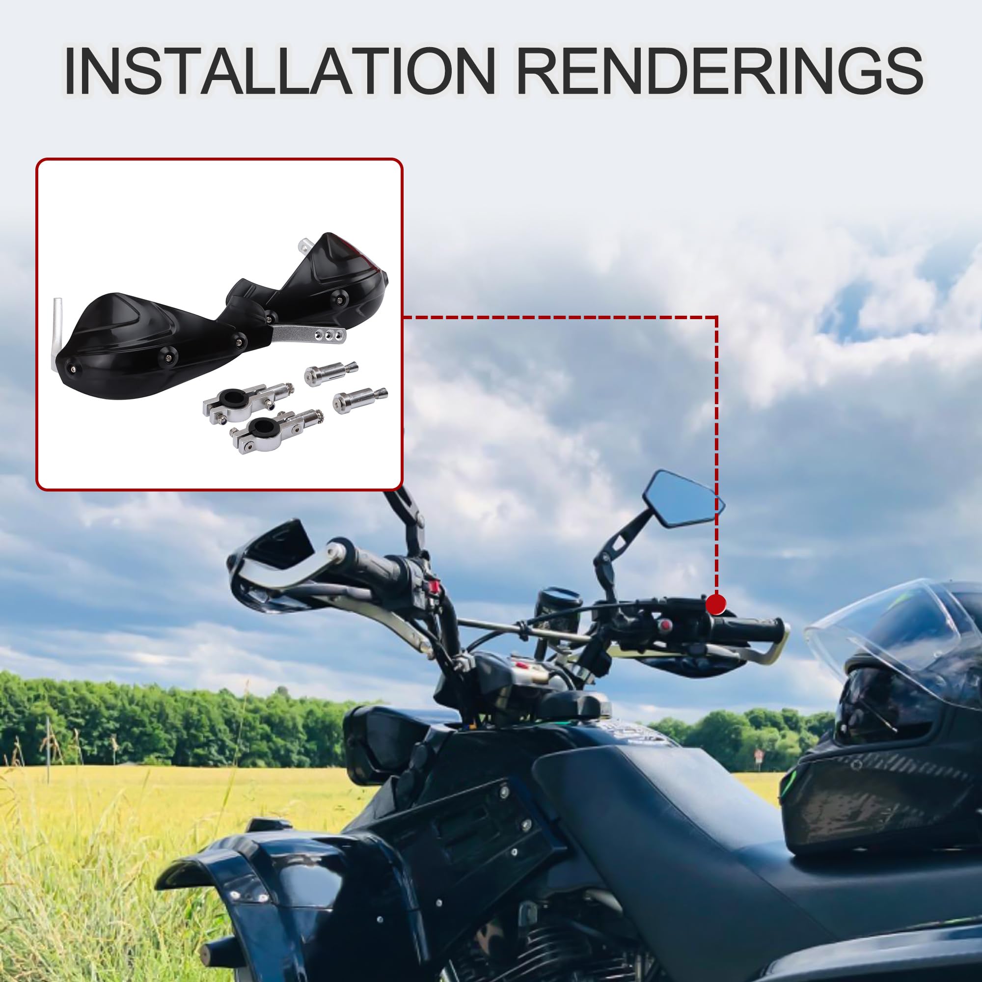 Garde-Mains Guidon Moto Cross - Protecteur Main Blanc Pour Dirt Bike, Pit Bike, ATV