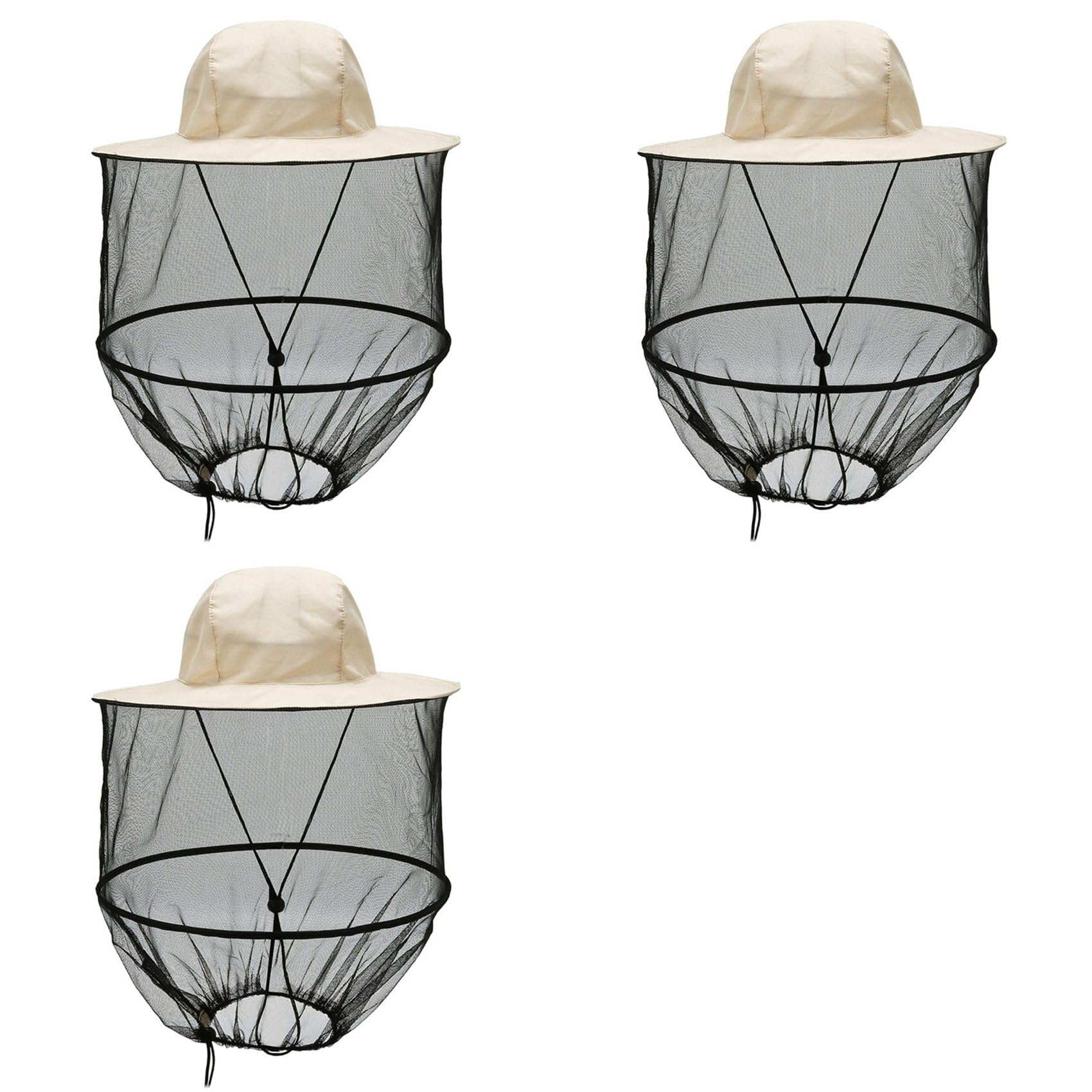 Jnchdghwa Beige 3X Beekeeper Veil Hat For Bee Keeper Catcher Tool Proof Fisherman's Hat Sun Protection Fishing Hat For Outdoors