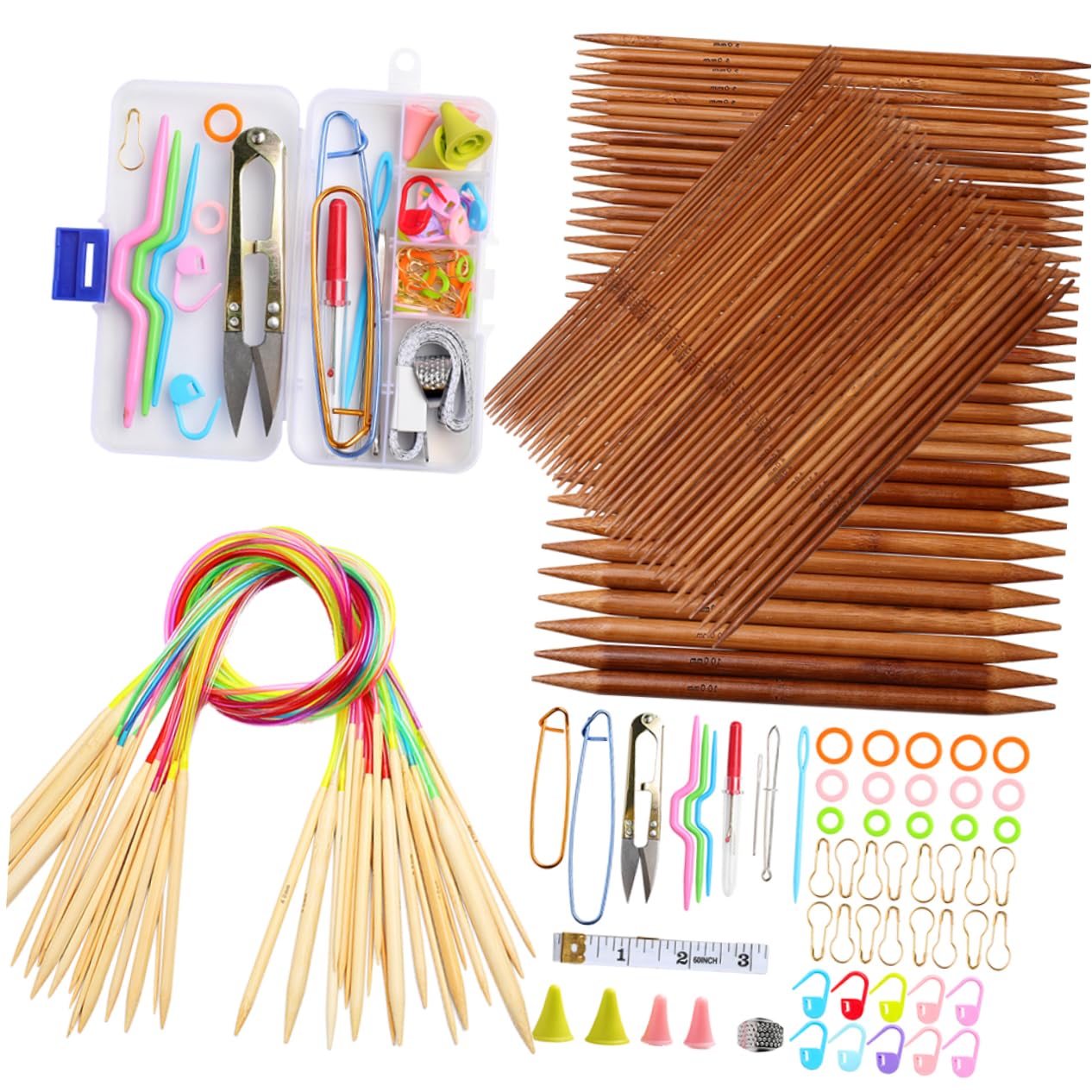 STOBOK Agujas Circulares De Bambú Agujas De Tejer Para Suéteres Accesorios De Tejer Para Manualidades Casa
