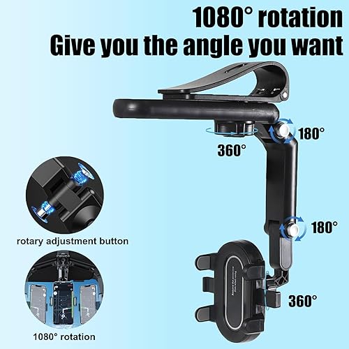 Miniatura 4 de Soporte de teléfono para visera solar, soporte retráctil giratorio de 360, soporte para teléfono celular de automóvil, clip de montaje de teléfono