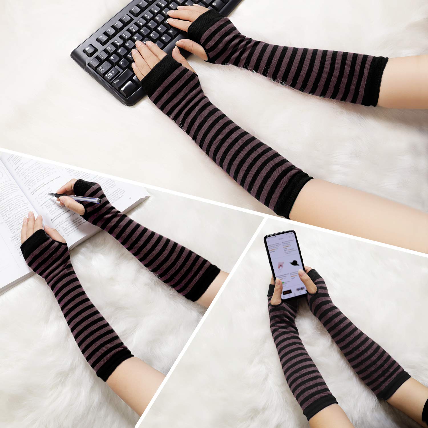 Bienvenu Punk Gothic Rock Long Arm Warmer Fingerless Gloves