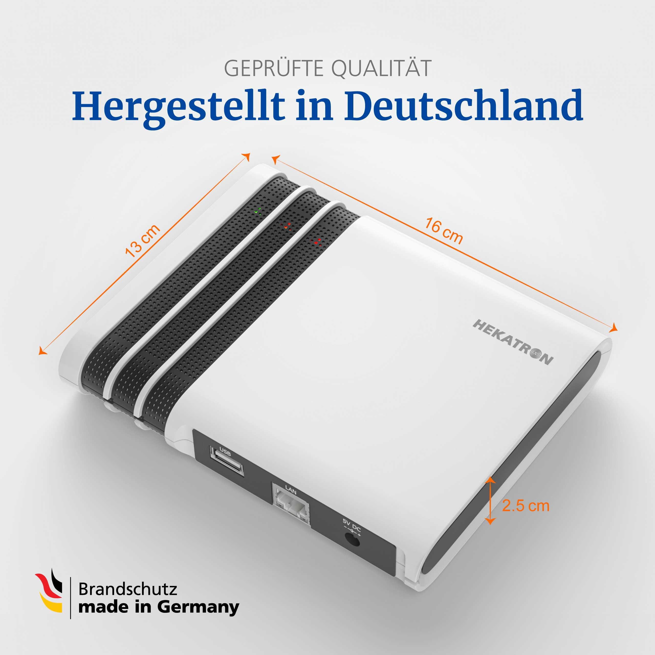 Hekatron Genius Port Gateway Wireless Per Rivelatori Di Fumo Genius Plus X, Controllo Tramite App, Integrazione Con DigitalSTROM