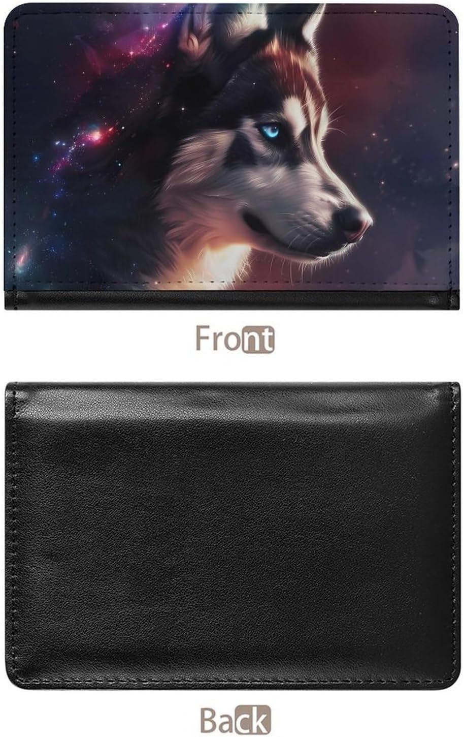 Galaxy Husky Dog Funny Passport Holder Slim Travel Wallet Passports Cover Card Case with Slot