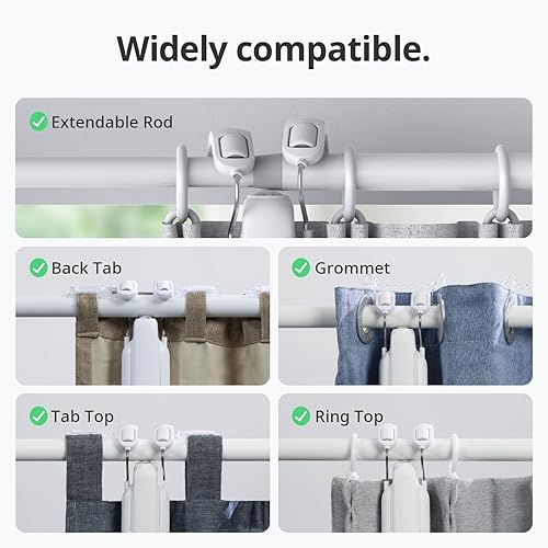 Miniatura 4 de SwitchBot - Abrecortinas automático con control remoto Bluetooth y aplicacióntemporizador, motor de alto rendimiento mejorado, funciona con con