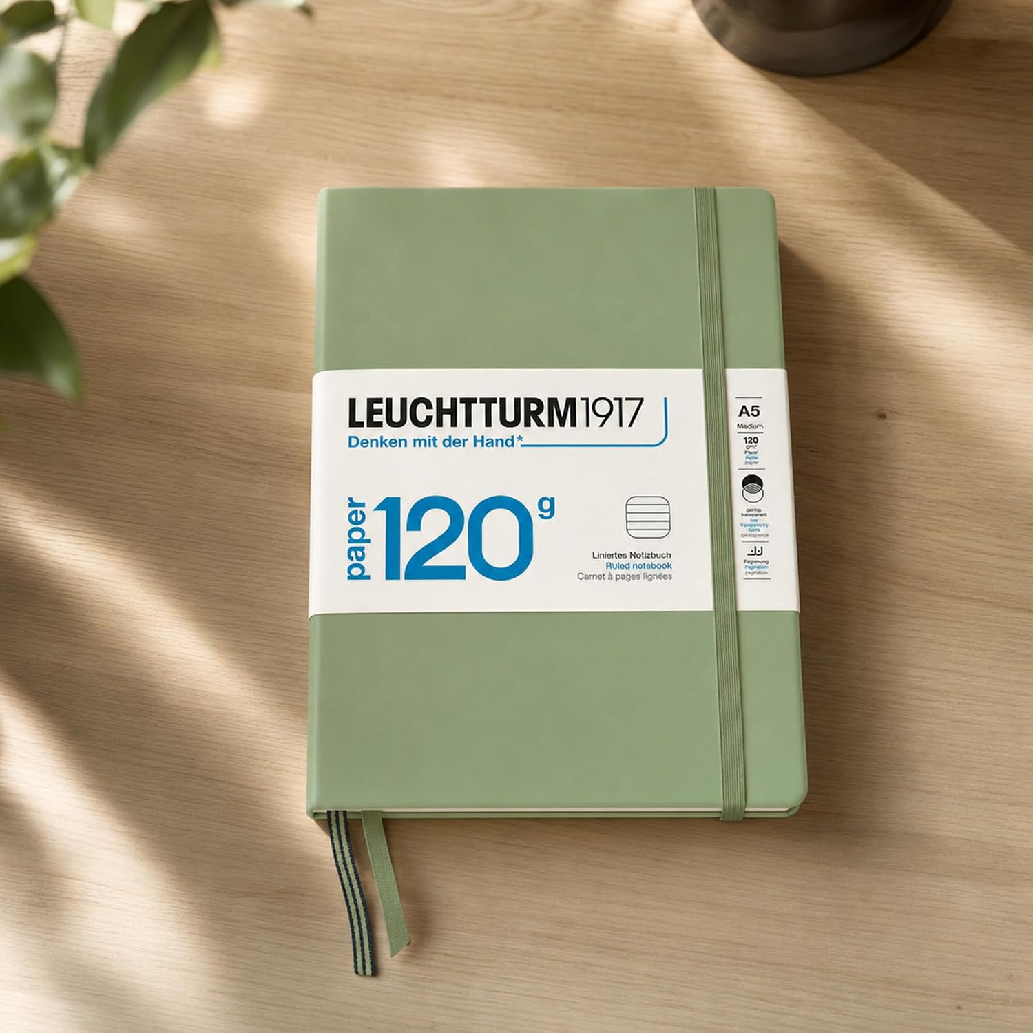 LEUCHTTURM1917 - 120G Special Edition - Medium A5 Ruled Hardcover Notebook (Sage) - 203 Numbered Pages with 120gsm Paper image 3