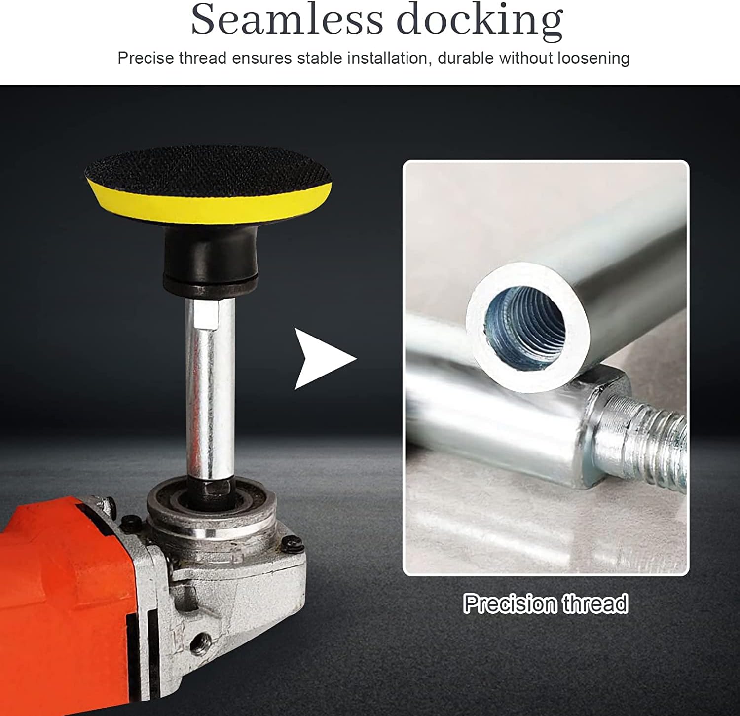 SagaSave M14 Thread Stainless Steel Polisher Extension Shaft 50mm,80mm,120mm, Rotary Polisher Accessories for All M14 Thread Polishers