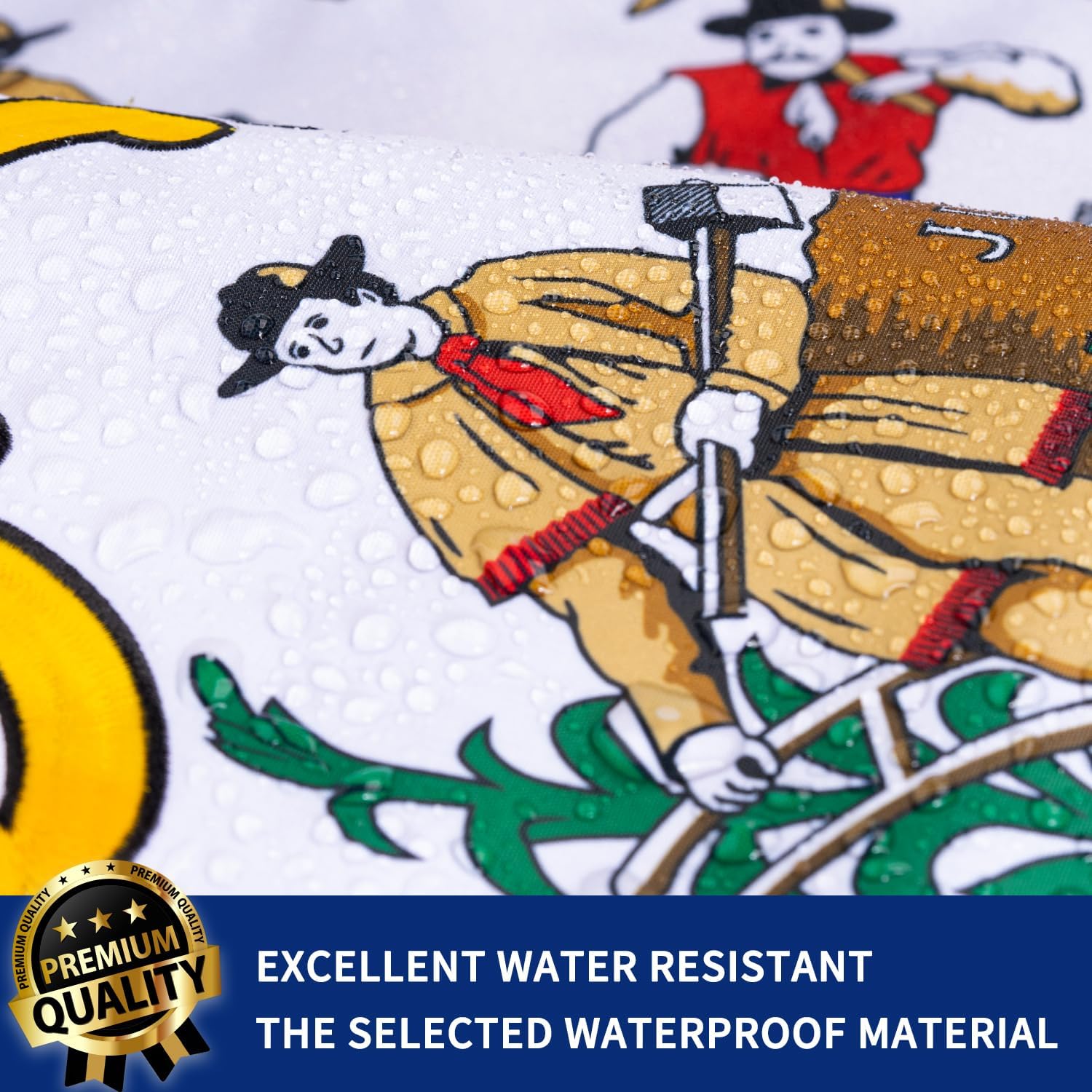 XIFAN Premium West Virginia State Flag 3x5 ft Outdoor, Double Sided Embroidered Pattern, Heavy Duty 210D Nylon WV Flags, the Strongest Longest Lasting for Outside with Sewn Stripes/Brass Grommets