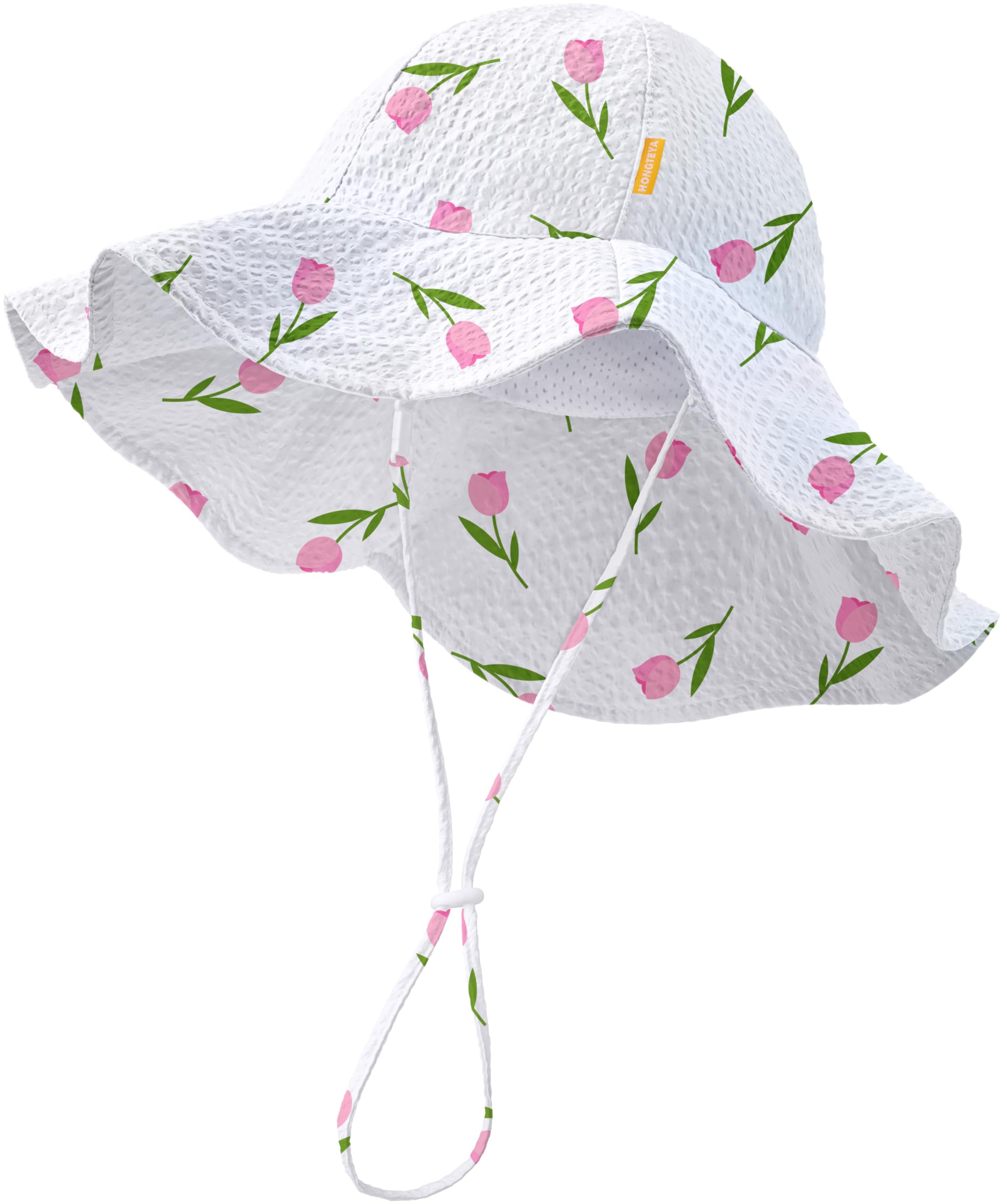 HONGTEYA Baby Sun Hat Wide Brim Adjustable Toddler Beach Bucket Hat