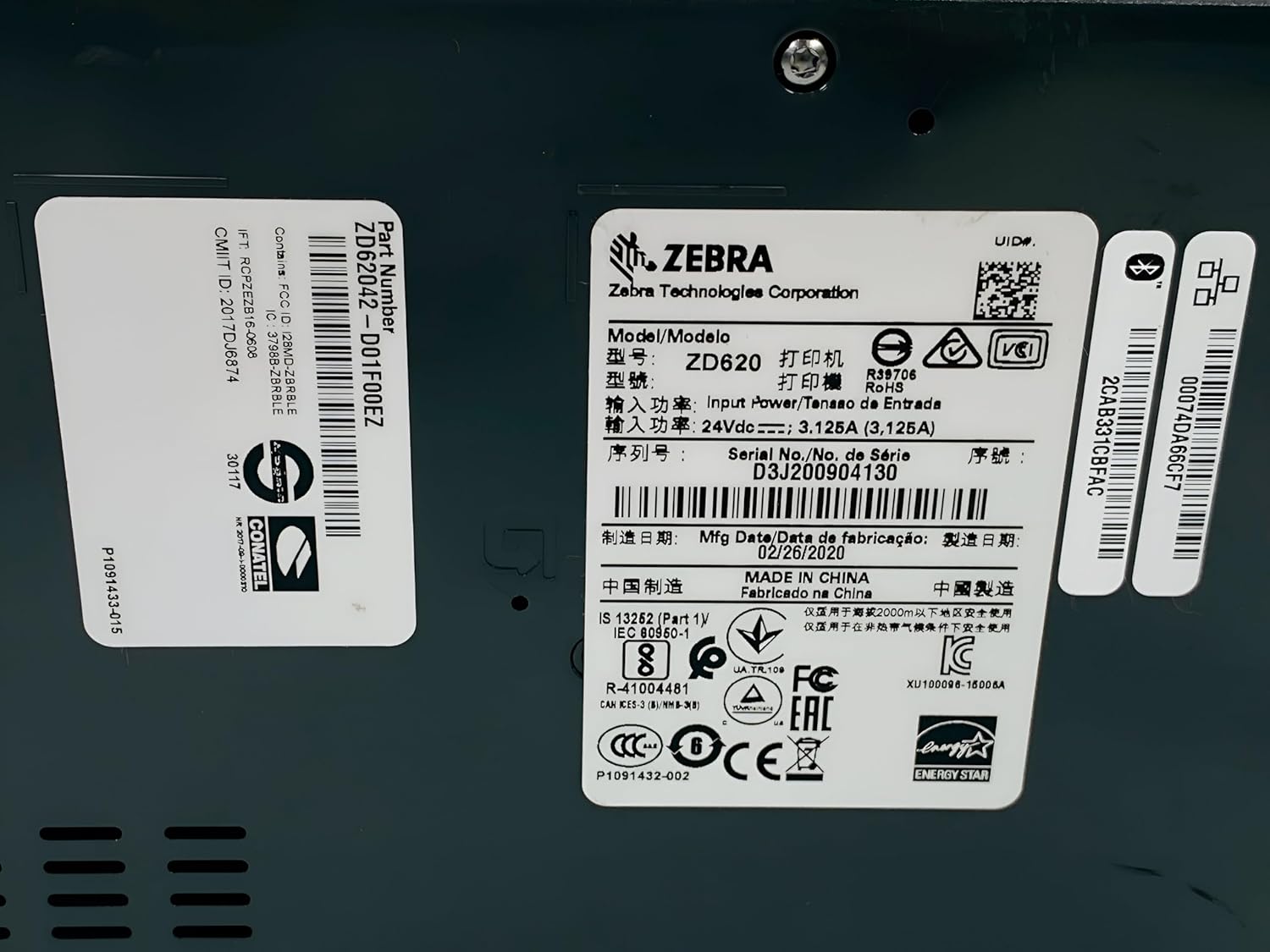 Zebra ZD620 Direct Thermal Label Printer – 4" Print Width, 203 dpi, Bluetooth, USB, Serial, Ethernet, Model ZD62042-D01F00EZ (Renewed) - Image 4