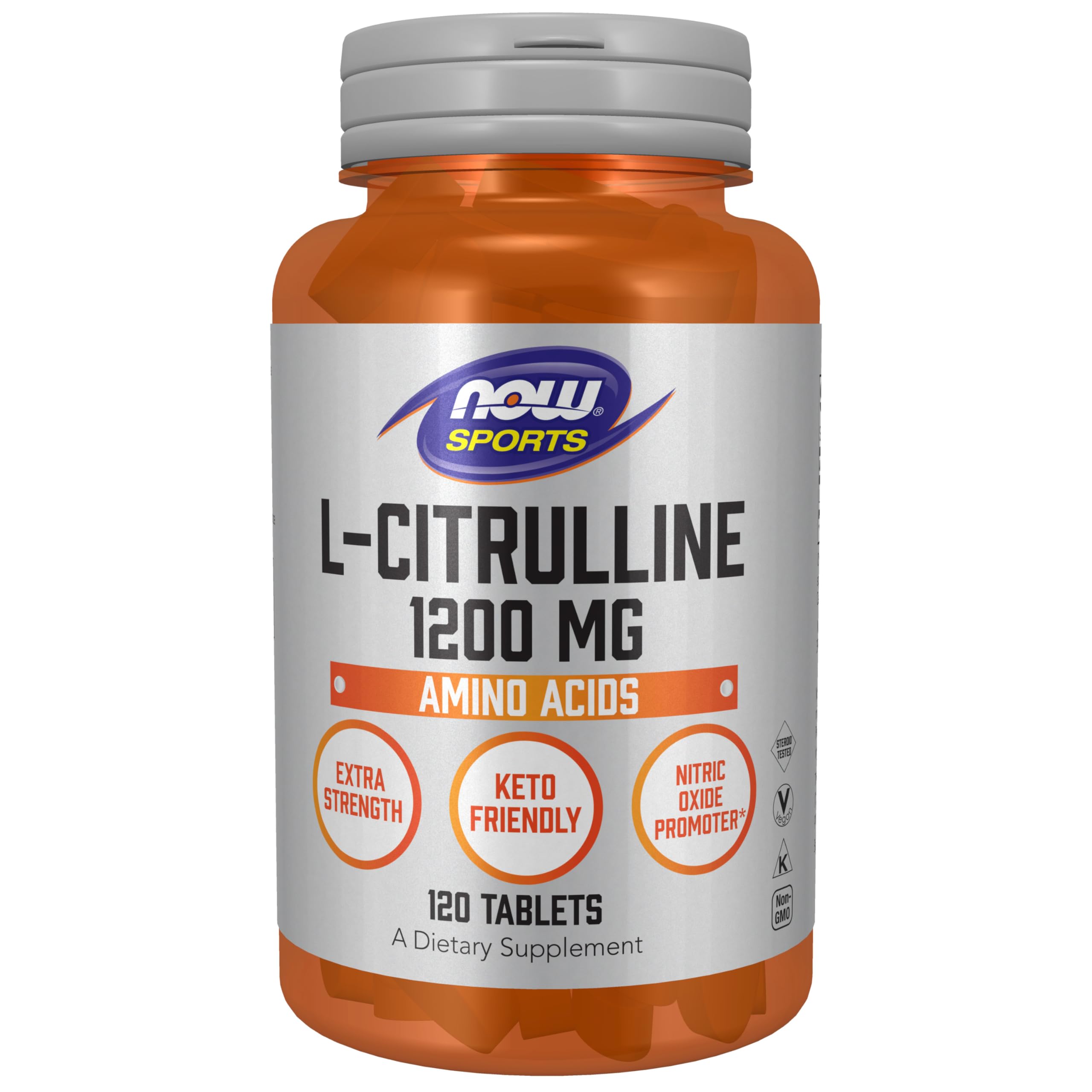 NOW Foods Sports Nutrition, L-Citrulline, Extra Strength 1,200 mg, Amino Acid, 120 Tablets