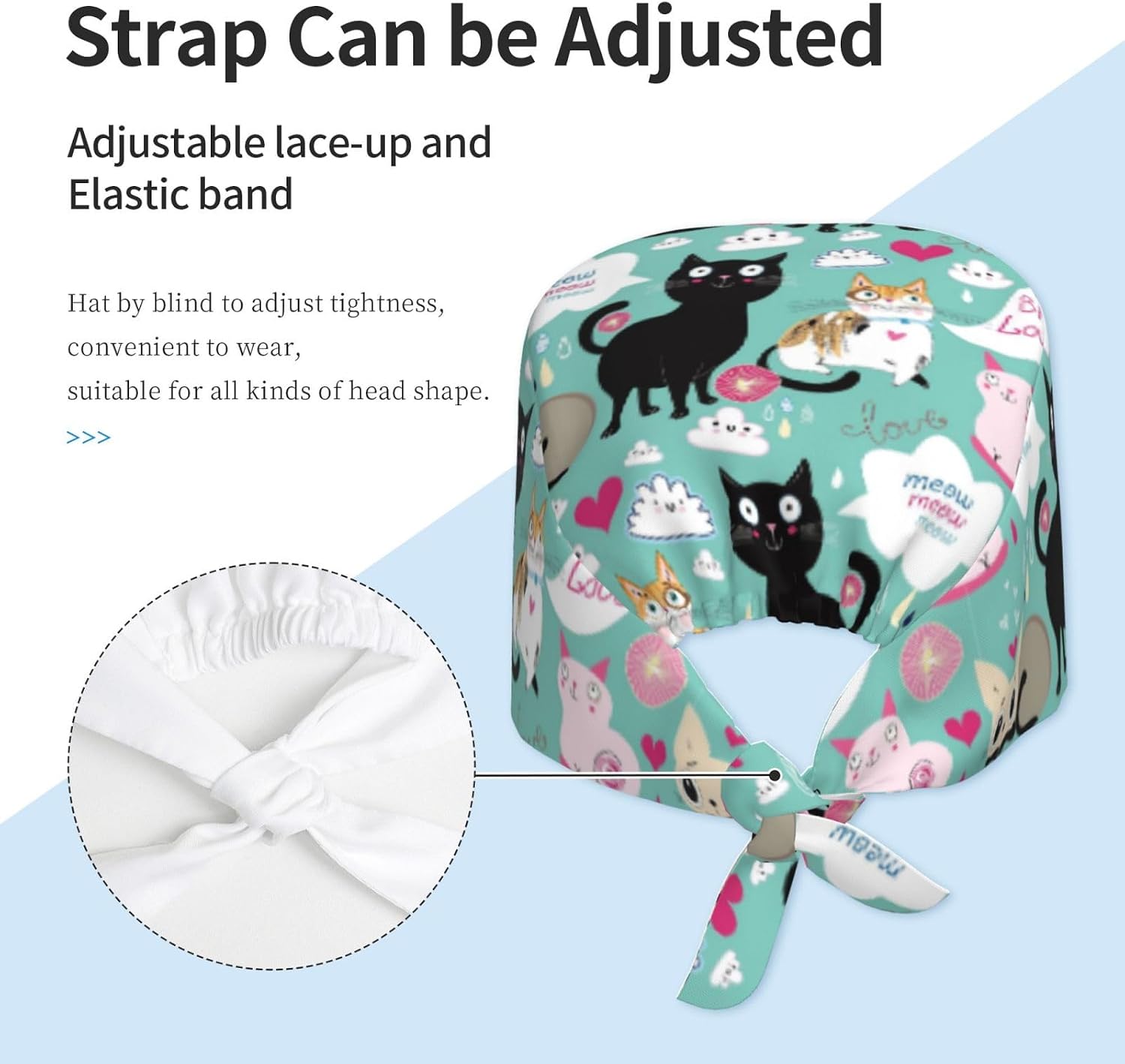 Scrub Cap for Men and Women Adjustable Working Cap with Sweatband image 4