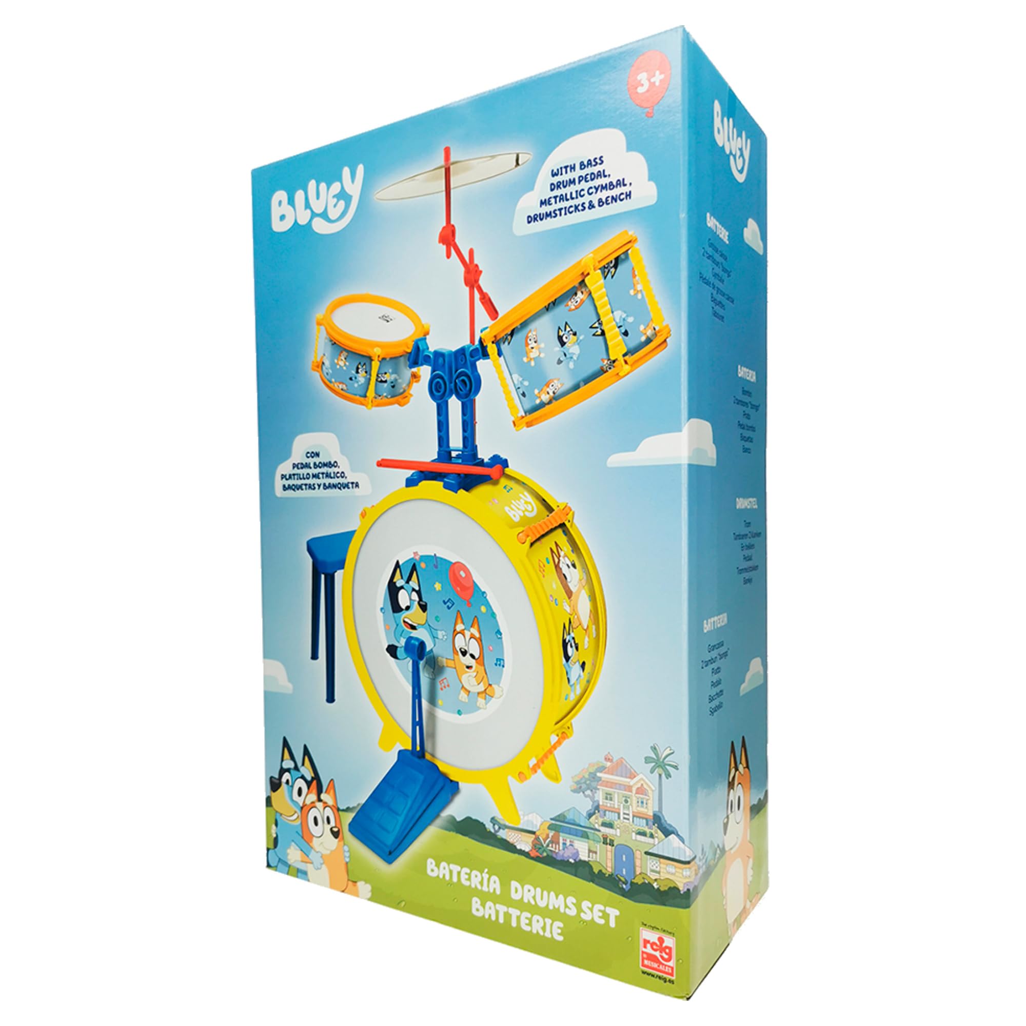 Bateria Musical Bluey con banqueta (REIG 2435)