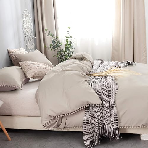 Miniatura 9 de Bowavat - Juego de funda de edredón de 3 piezas, 100% microfibra lavada, suave y transpirable, con cierre de cremallera y lazos de esquina.