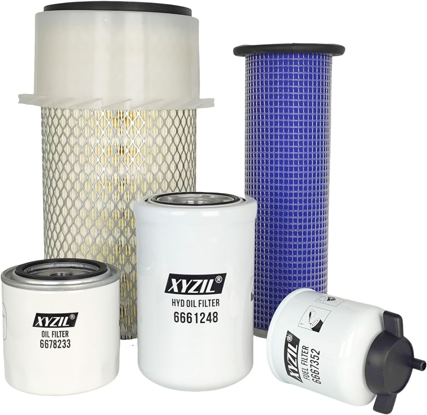 Service Filter Kit Compatible with Bobcat A300 S250 S300 S330 T250 T300 T320 Skid Steer Track Loader Old Style 6678233 6661248 6667352 6681475 6681474 HYD Engine Oil Air Fuel Filter w/Separator