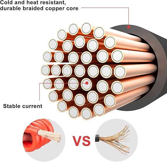 Jumper Cables 6M 3000Amp Car Insulated Jump Leads Booster Cable Jump | Starting Dead or Weak Batteries Emergency Roadside Assistance Cables for Cars Vans Trucks Diesel