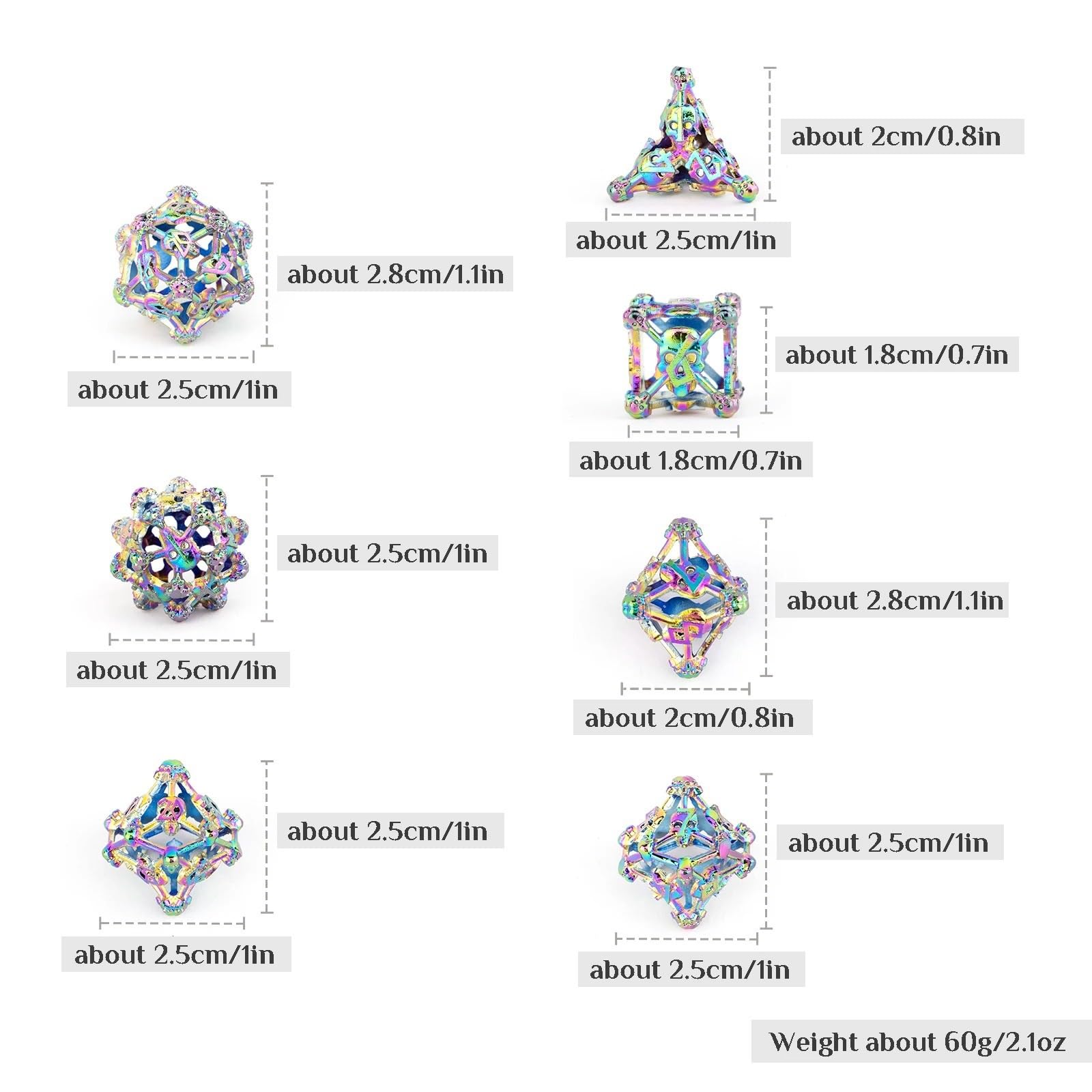 Set de 7 Dés Polyédriques Colorés à Motif de Crâne, Dés Polyédriques D&D, Compatible avec Les Jeux de Rôle, Les Jeux de Société et Les Jeux de Cartes (RPG)