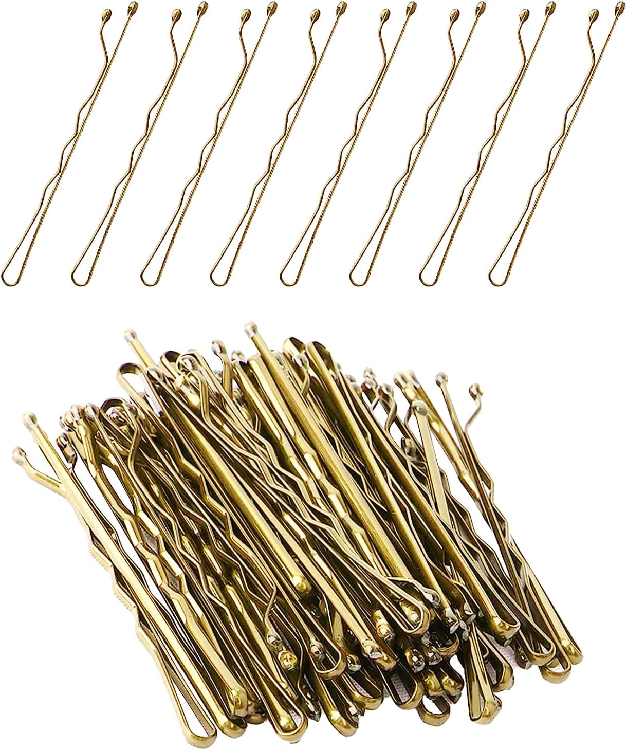 Hair Grips 50 Pcs, 6cm Crimped Bobby Pins, Long Hair Pins for Women