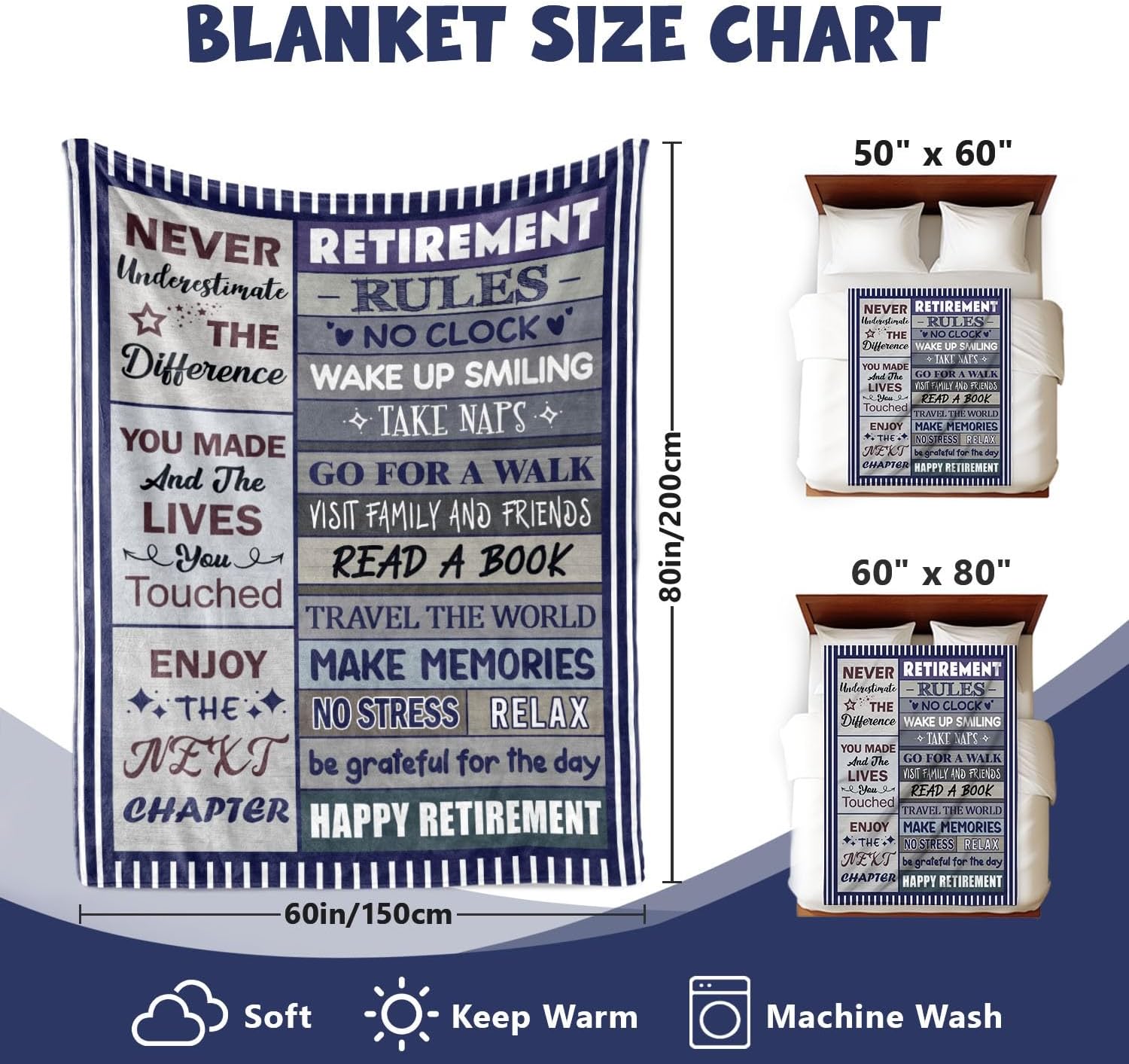 Retirement Gifts for Men 2026 - Retirement Blanket for Men - Funny Retirement Gifts for Man - Happy Retirement Gift for Coworker Friends Retirees - Retirement Decorations - Retired Blanket 50"x60" - Image 4