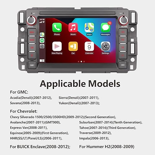 Miniatura 6 de Estéreo de coche compatible con Carplay inalámbricoAndroid Auto para Ford F150 F250 F350 con pantalla táctil IPS de 7 pulgadasBluetoothMirror