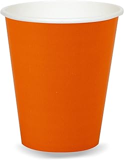 Paper Hot & Cold Cups 9oz 24/Pkg-Sunkissed Orange