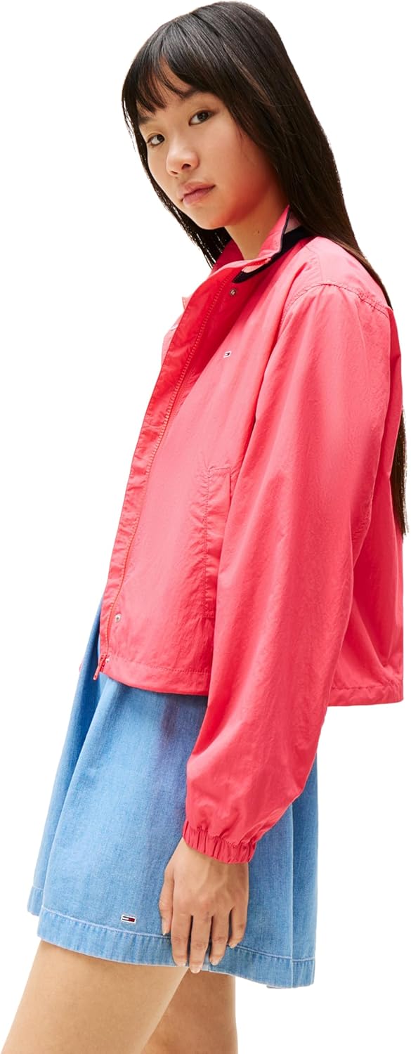 Tommy Jeans womens Lightweight Varsity Windbreaker Jacket With Logo Detail - Image 2