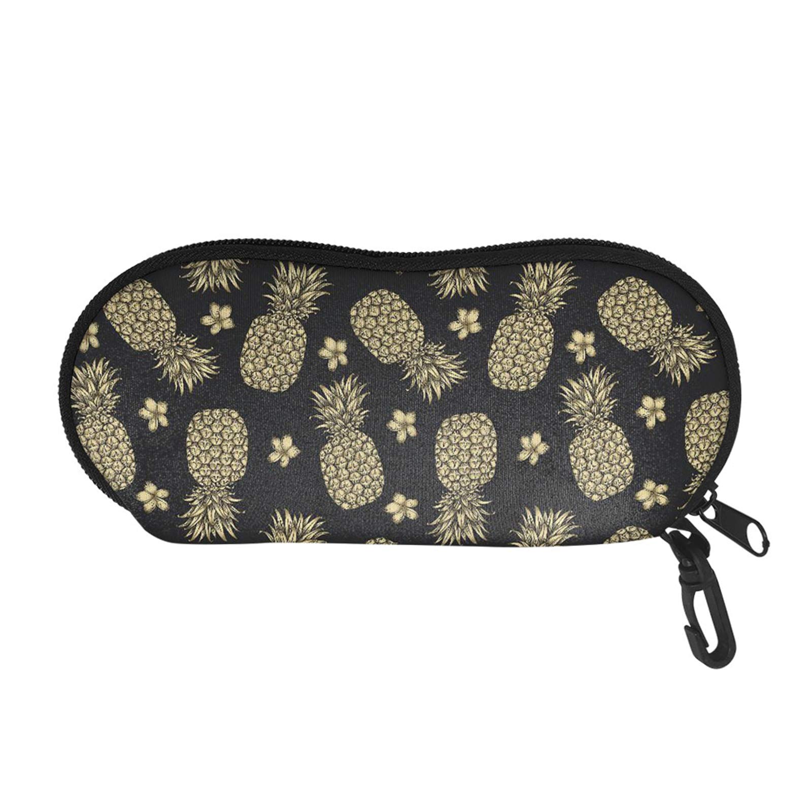 SEANATIVE Glasses Case Hanging Hook Pineapple Pattern Eyeglasses Box Ultra Light Unisex Sunglasses Pouch Holder