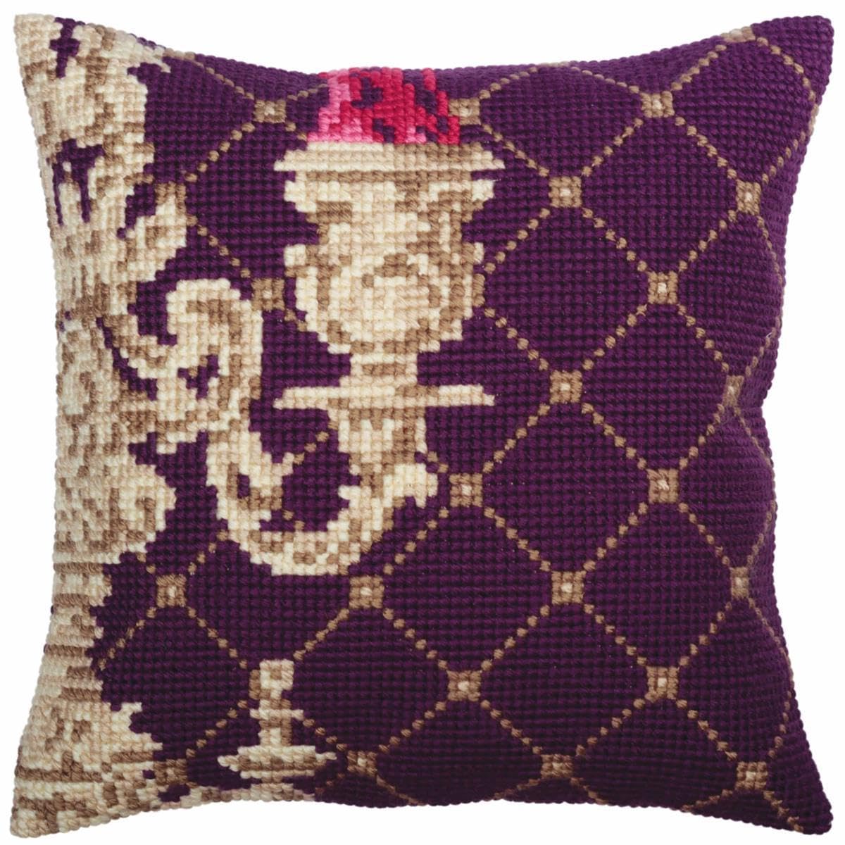 CdA stamped cross stitch kit cushion ""Candlestick"" 5337, 40x40cm, DIY