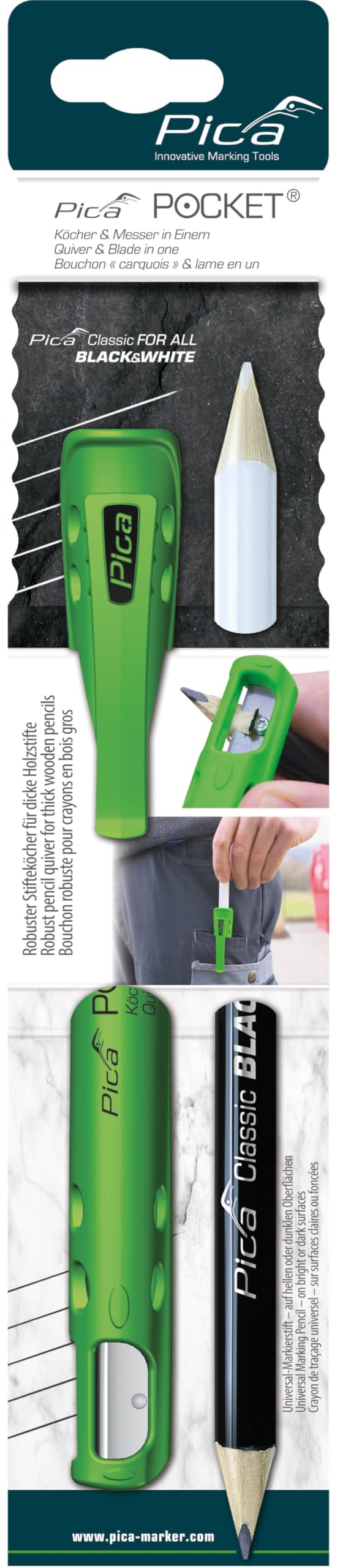 Pica 505/03 - Conjunto Funda Pica Pocket + LáPiz Pica Classic Black&White De 230 Mm-image
