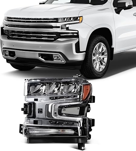 Miniatura 8 de SCITOO Faros delanteros para Chevy Silverado 1500/2500 1999-2002, para Chevy Suburban 1500/2500 2000-2006, carcasa cromada, reflector ámbar, lente