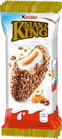 Kinder Maxi King 3 pieces chocolate bars with milk cream crispy hazelnuts and liquid caramel core delicious snack for in between 3 x 35 g