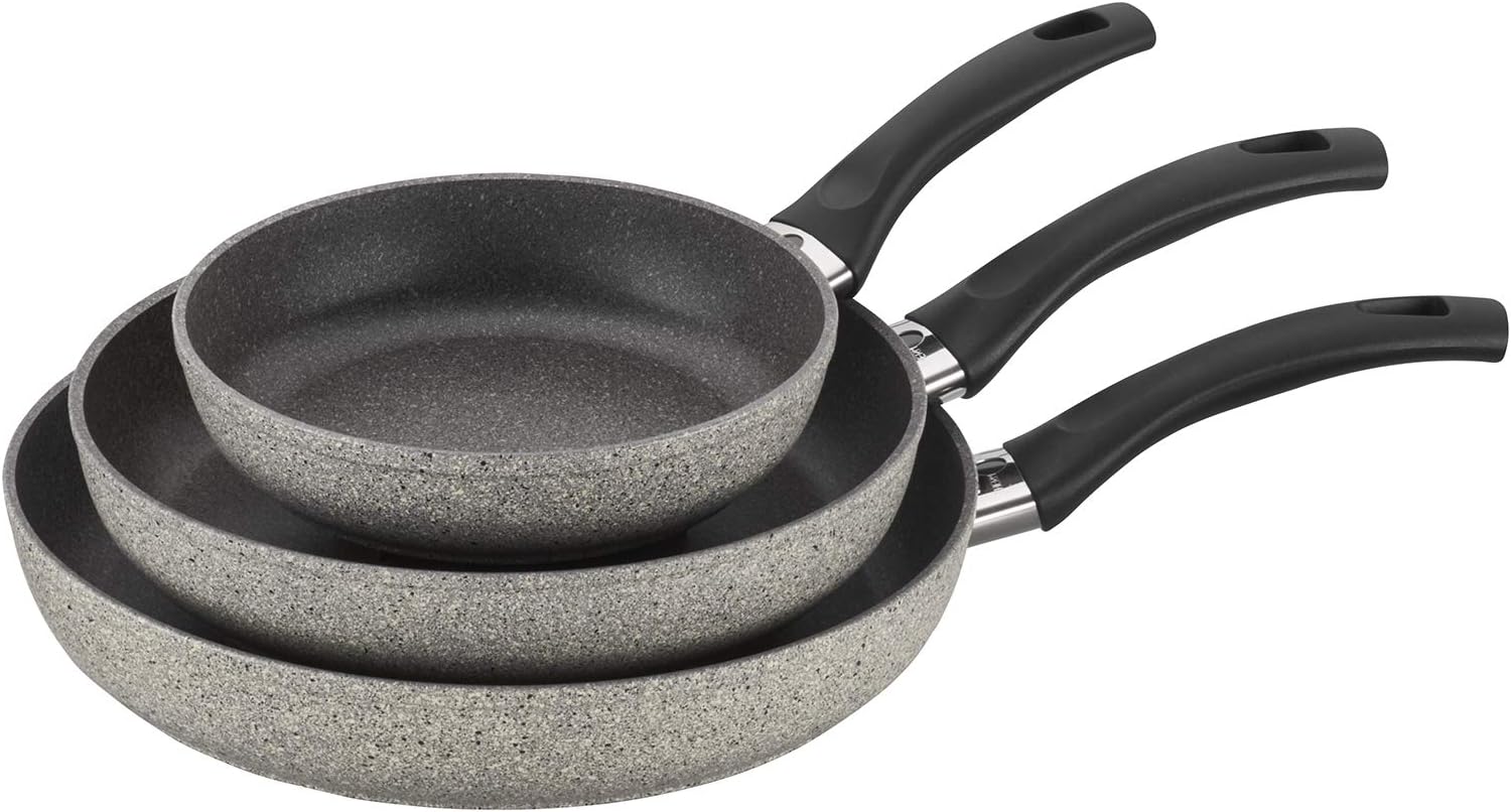 BALLARINI Parma by Henckels 3 Piece Non-Stick Pot and Pan Set, Made in Italy, Set Includes 8", 10" and 12" Frying Pan