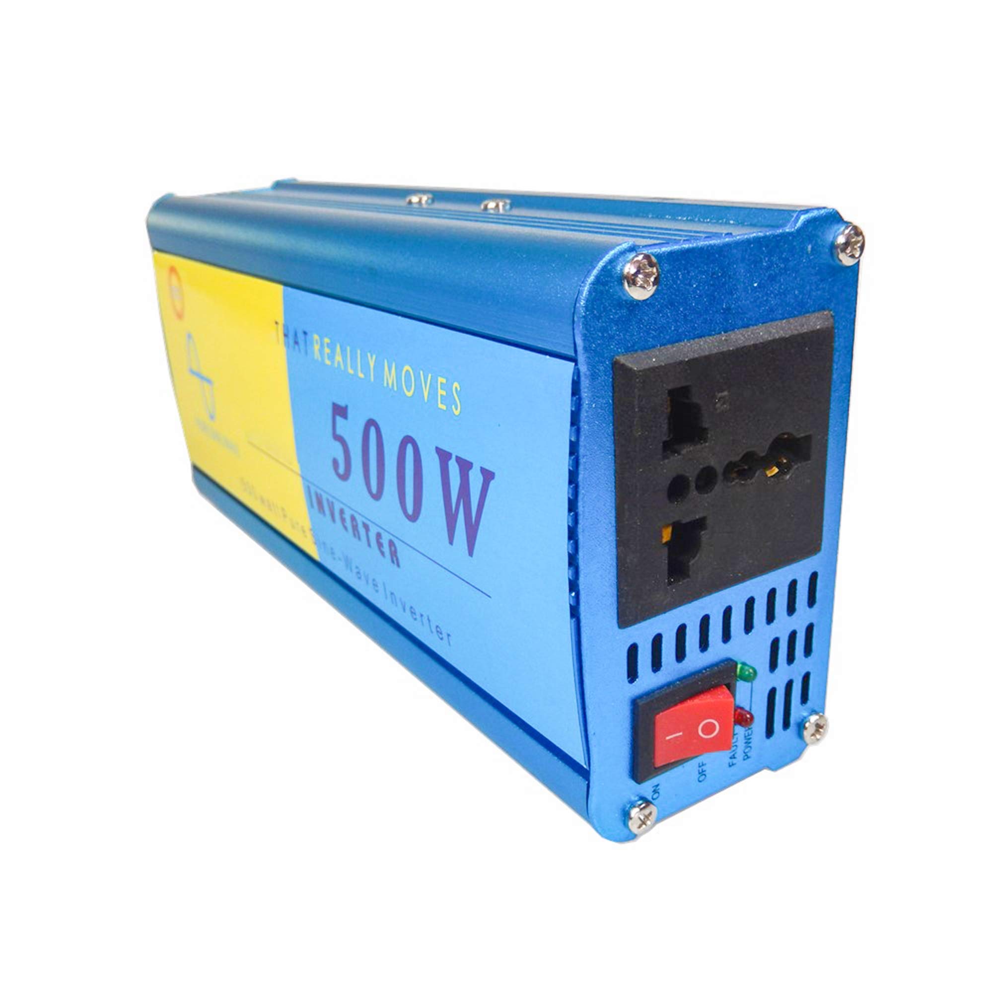 Inversor De Onda Sinusoidal Pura De 500 W, Pico De Potencia De 1000 W, Inversor De Corriente para Automóvil DC 12V / 24V A AC 220V, con Toma De AC Y Puerto De Carga USB