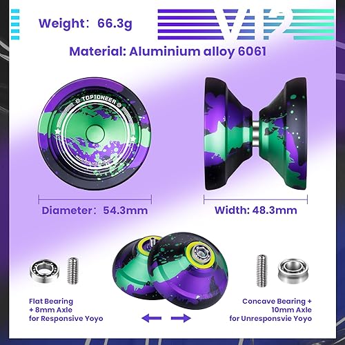 Miniatura 5 de MAGICYOYO V12 Finger Spin Yoyo Yo profesional sensible para niños y adultos, Yoyo sin respuesta para Yo Yo avanzado, profesional con 12 cuerdas y
