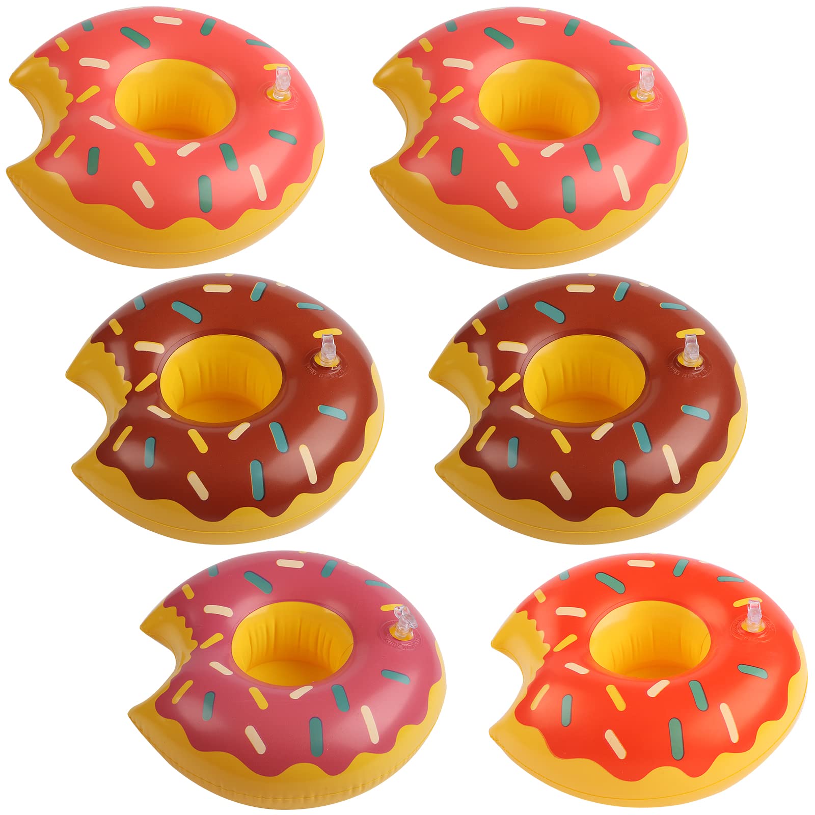 Kleeblatt Pool Drink Floaties, Doughnut Inflatable Drink Holders Floating Cup Holders Drink Floats for Pool Party