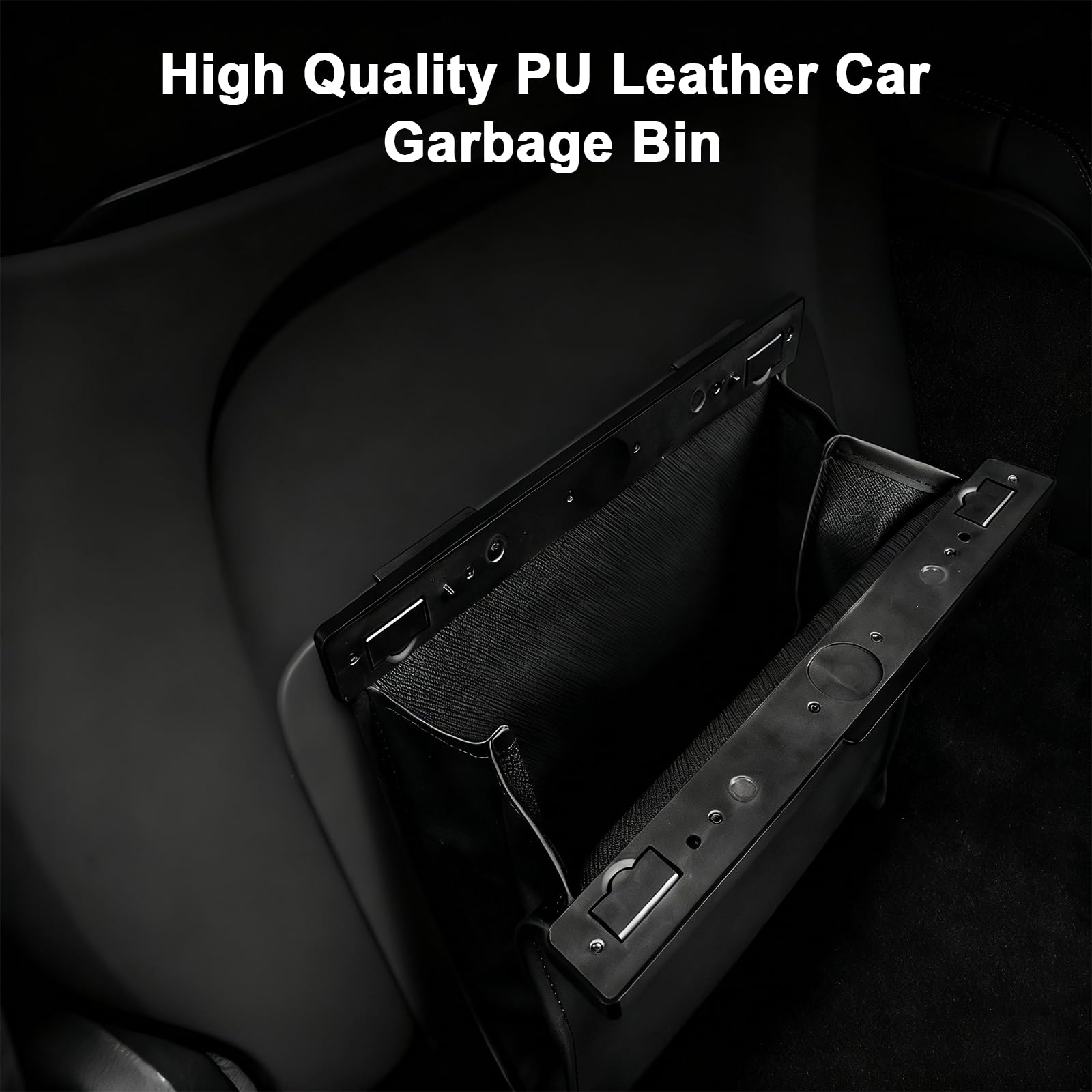 Cestino per Auto in Pelle PU, Pattumiera Auto Piegevole con 12 Sacchetti,Installazione Facile su Sedile e Portiera, Per SUV, Camion, Accessori Auto Interni