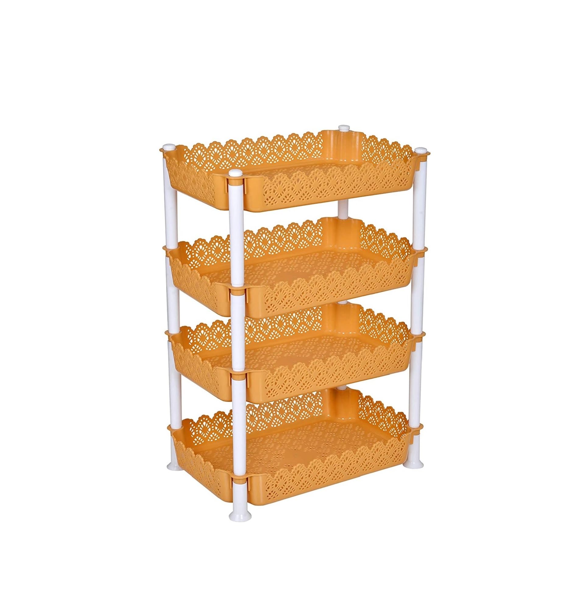 ARISTO Plastic Tabletop Tiered Shelf Storage Rack 4 Shelfs, Brown (1 Piece), Medium (VR10931)-image-18