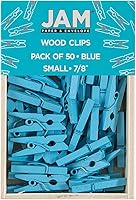 Vista 100 de JAM PAPER Wood Clip Clothespins - Small - 7/8 Inch - White - 50 Clothes Pins/Pack