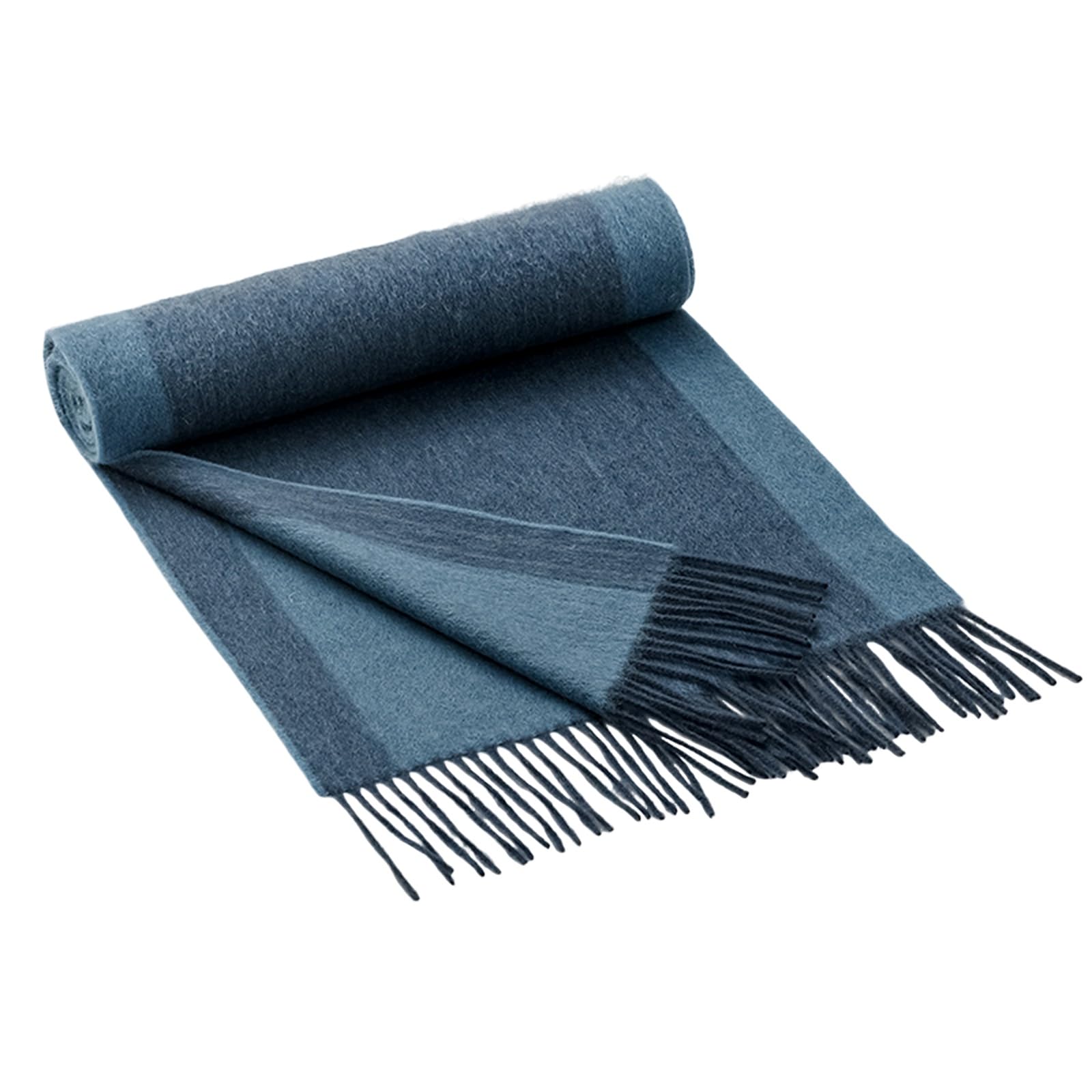 Sciarpa Maschile Lana Inverno Gradiente A Due Colori Scarpa Semplice Calore Invernale Sciarpa