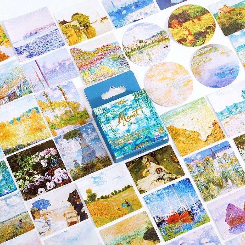 Lpitoy Style 2 45Pcs/Lot World Famous Paintings Series Mini Box Stickers Scrapbooking Decorative Stationery Sealing Stickers