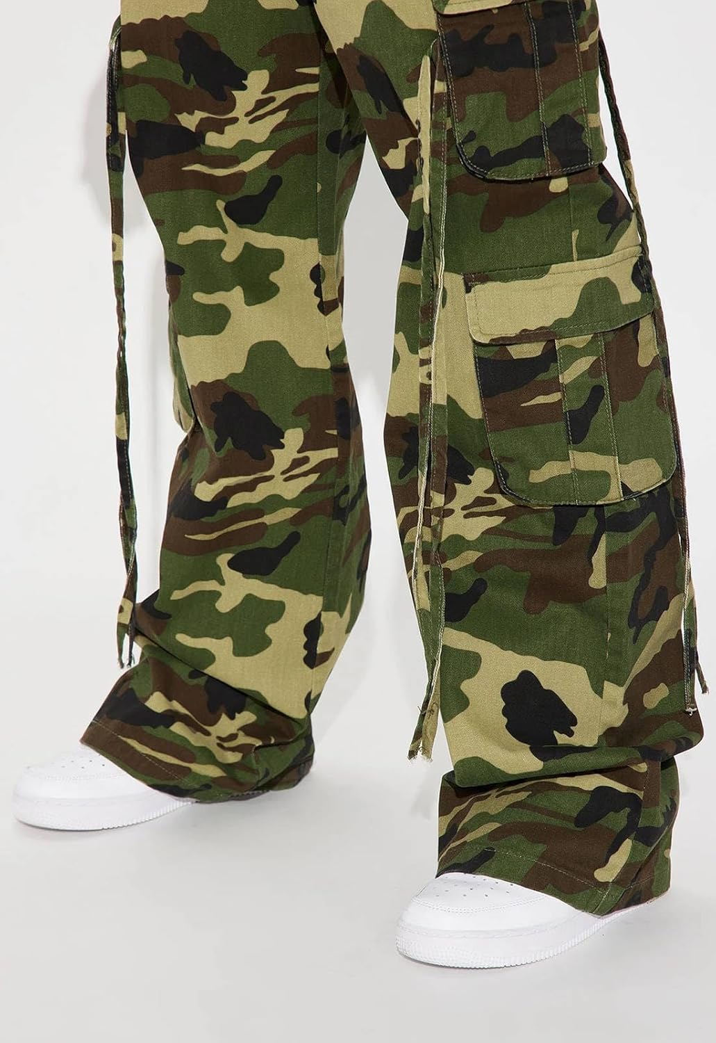 Women Y2k High Waisted Straight Leg Relaxed Fit Cargo Pants with 6 Pockets Streetwe... - Image 4