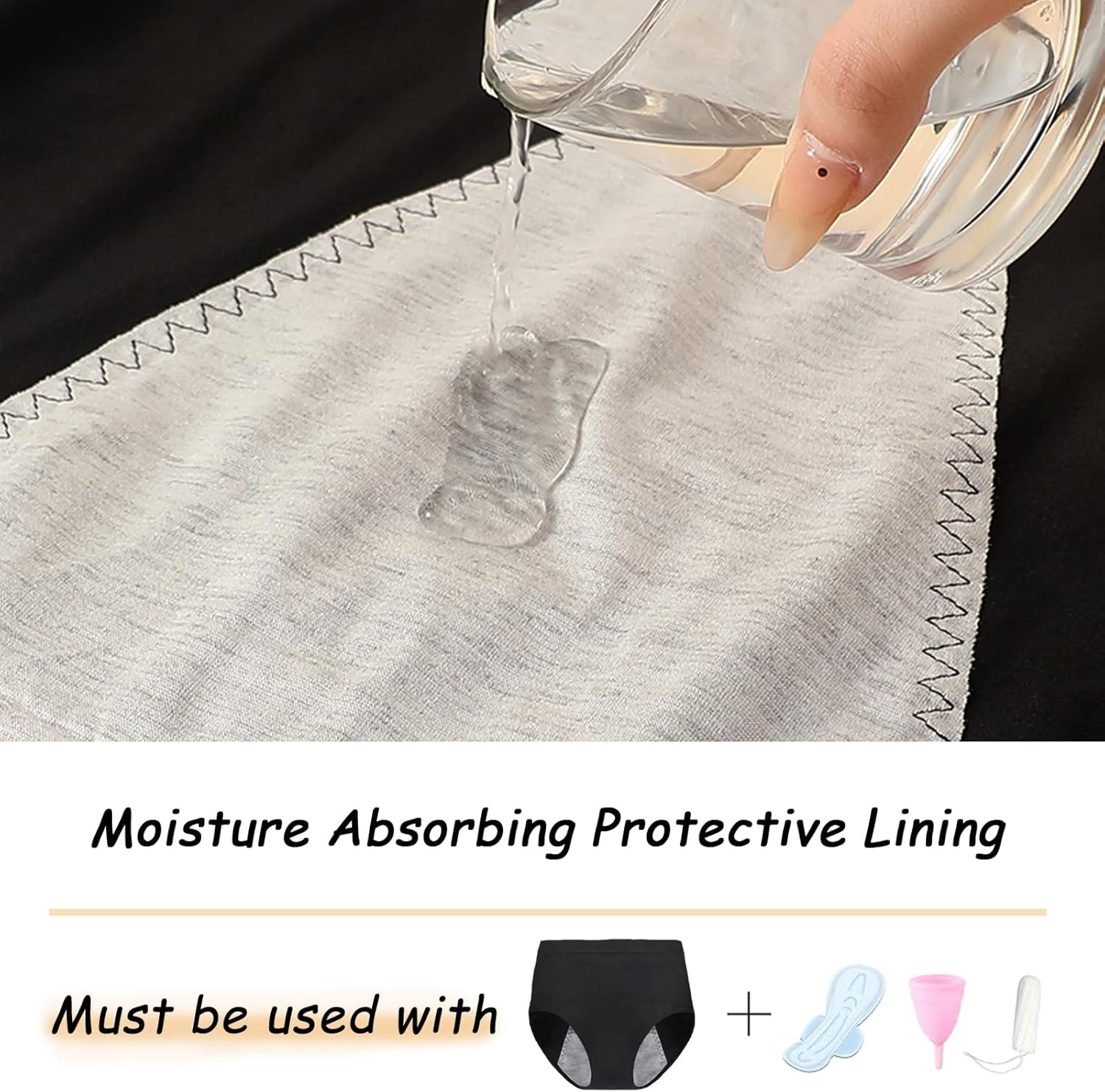 Ladies Underwear, Menstrual Period Underwear for Women Girls Cotton Panties High Waist Comfortable Easy Clean Briefs - Image 2