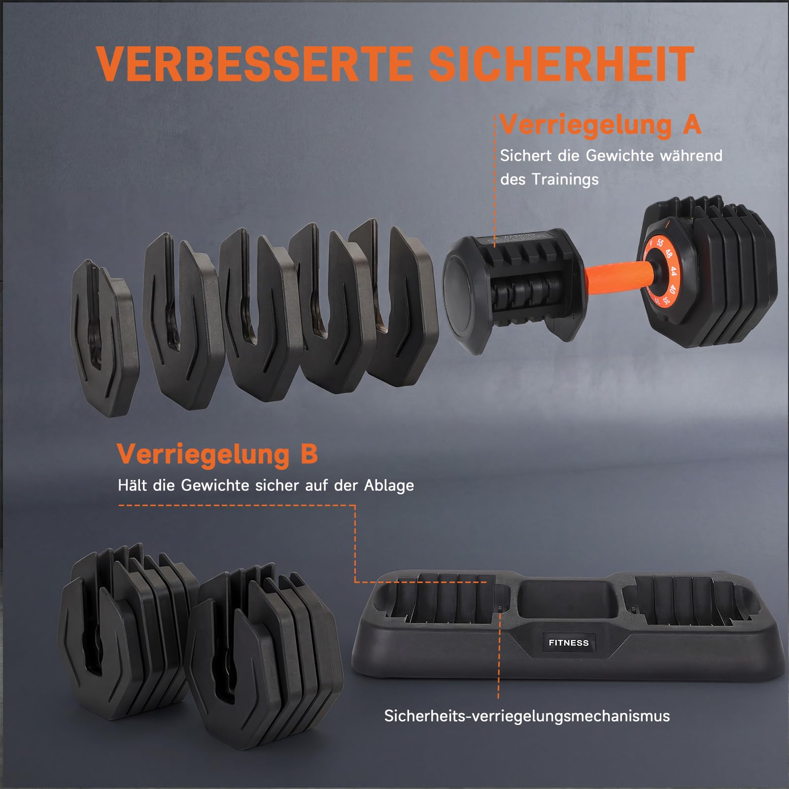 HAUSPROFI Verstellbare Hanteln 5 in 1(11kg)/10 in 1(25kg), 1S Schnellverstellung Einstellbare Platzsparende Hantel, Hanteln Verstellbar mit Rutschfestem Griff, Gut für Zuhause Büro Fitnessstudio