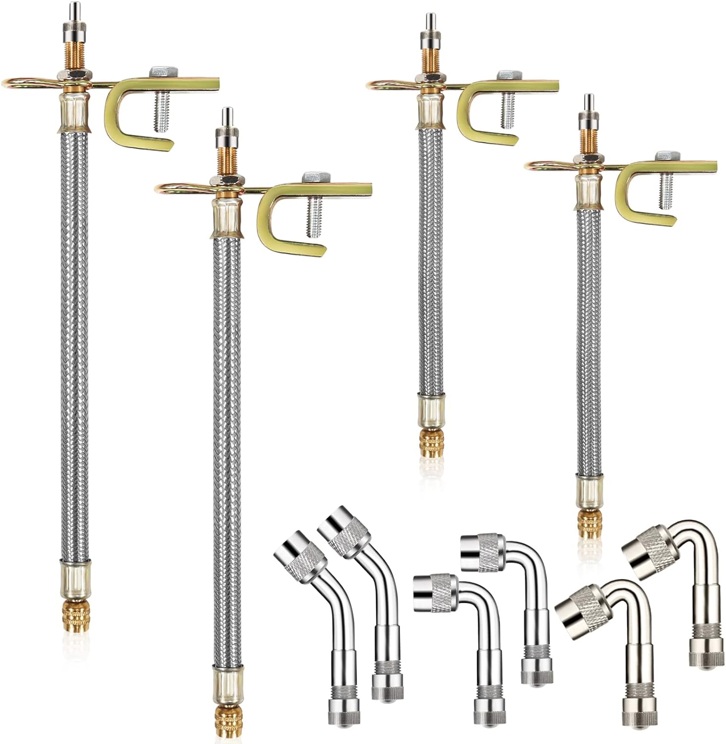 tchrules 10 Pieces Stainless Steel Dually Valve Stem