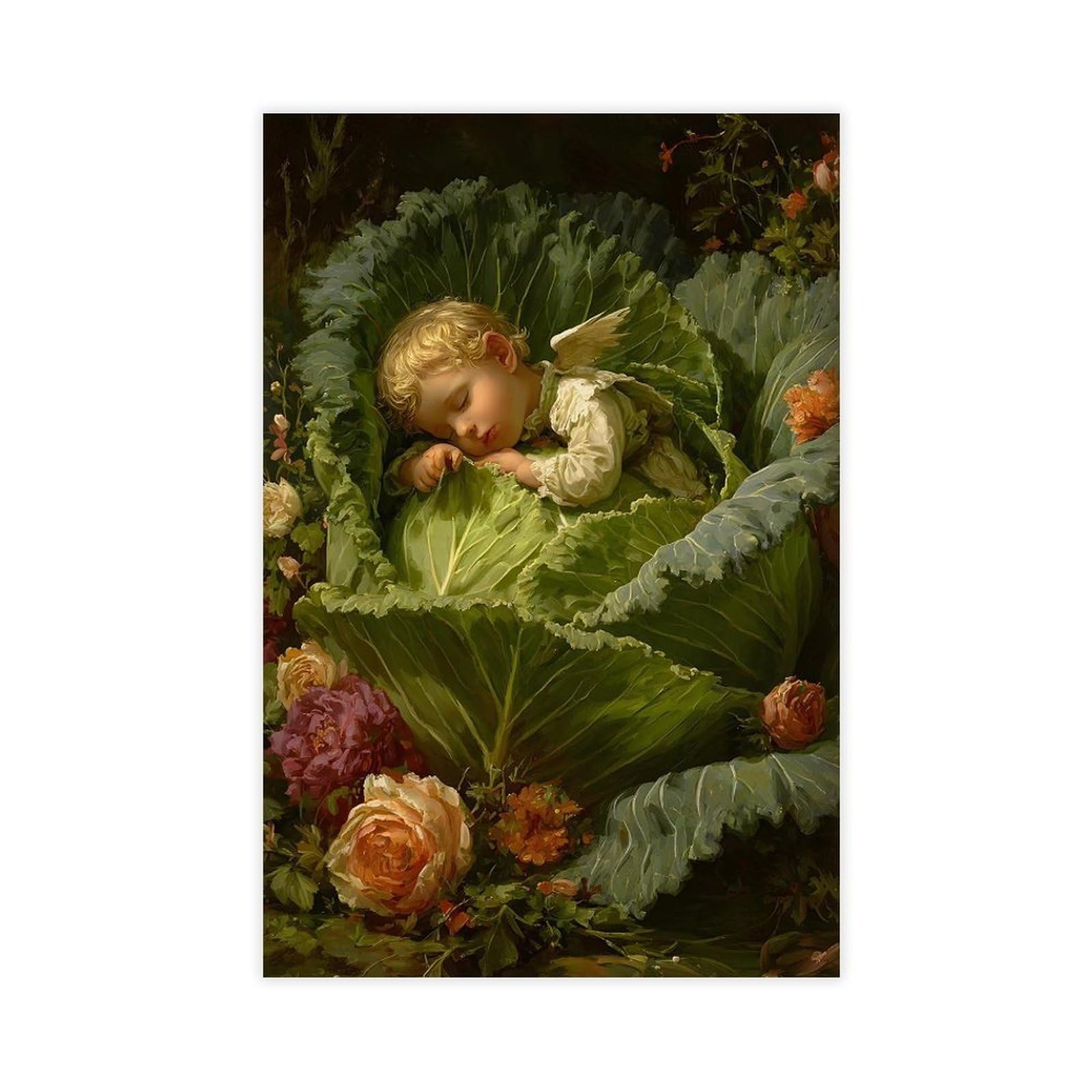 Bareronor Nursery Floral Canvas Poster Bedroom Decor Landscape Office Room Decor Gift 12" L X 18" W
