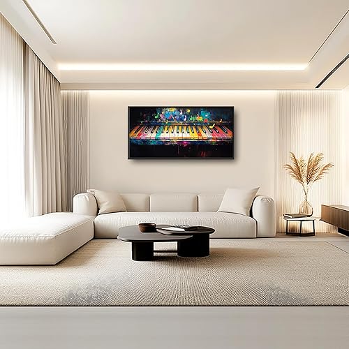 Miniatura 3 de Arte de pared de piano, imágenes musicales, decoración de pared, notas y teclas de piano, impresiones en lienzo para pintura, obra de arte enmarcada