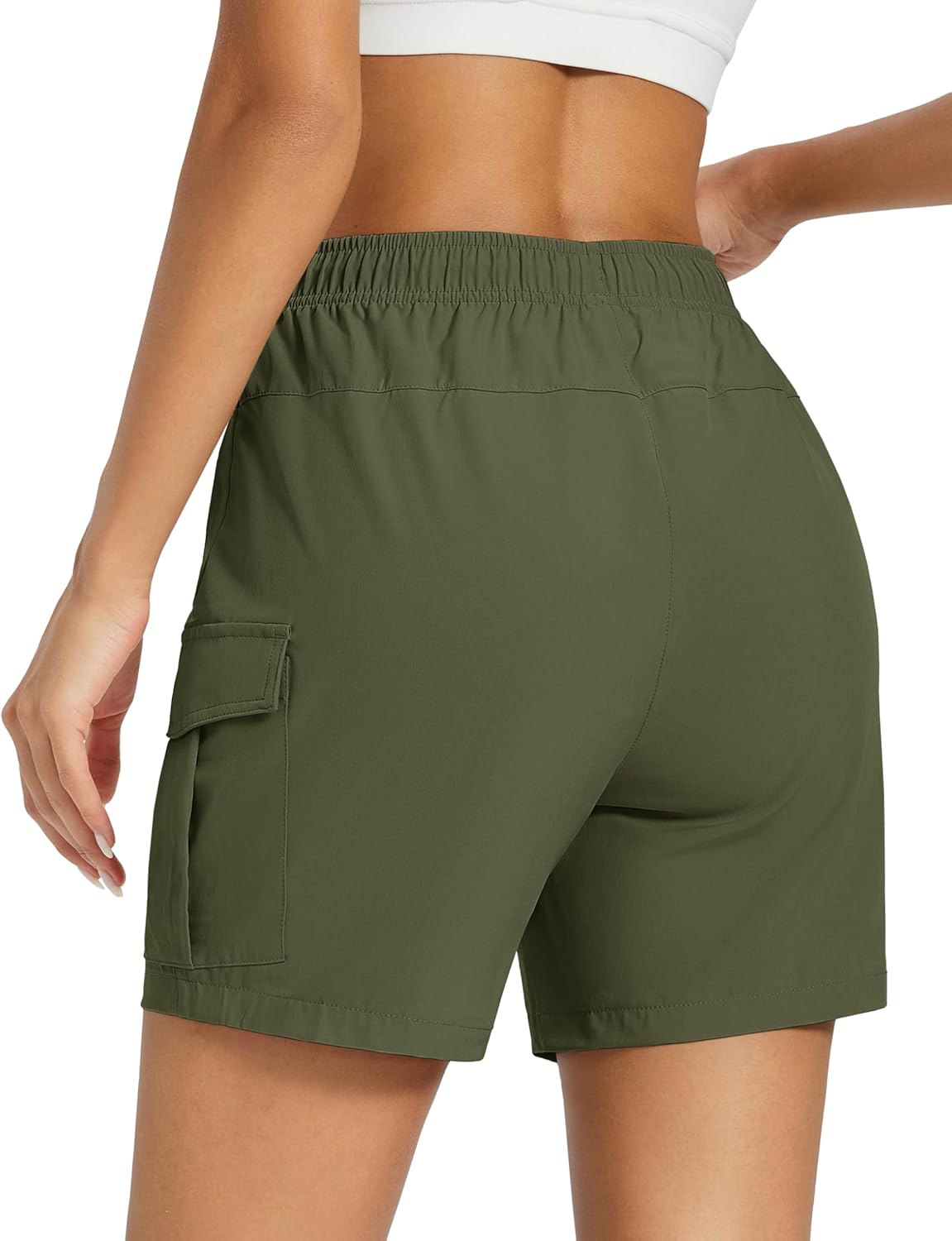 MAGCOMSEN Women's 5'' Hiking Cargo Shorts UPF 50 Quick Dry Lightweight Athletic Golf Outdoor Summer with Zipper Pockets - Image 2