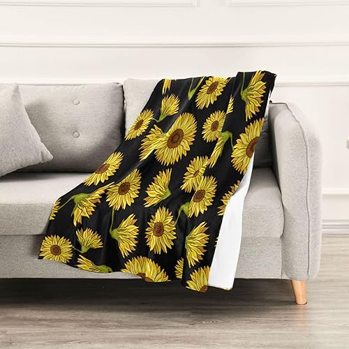 Miniatura 4 de Autumn Sunflowers Sofa Throw Blanket Lightweight Cozy All Season Use Flannel Blanket 60"x90" for Picnic Travel Bed Camping Adults Kids Plush Blanket