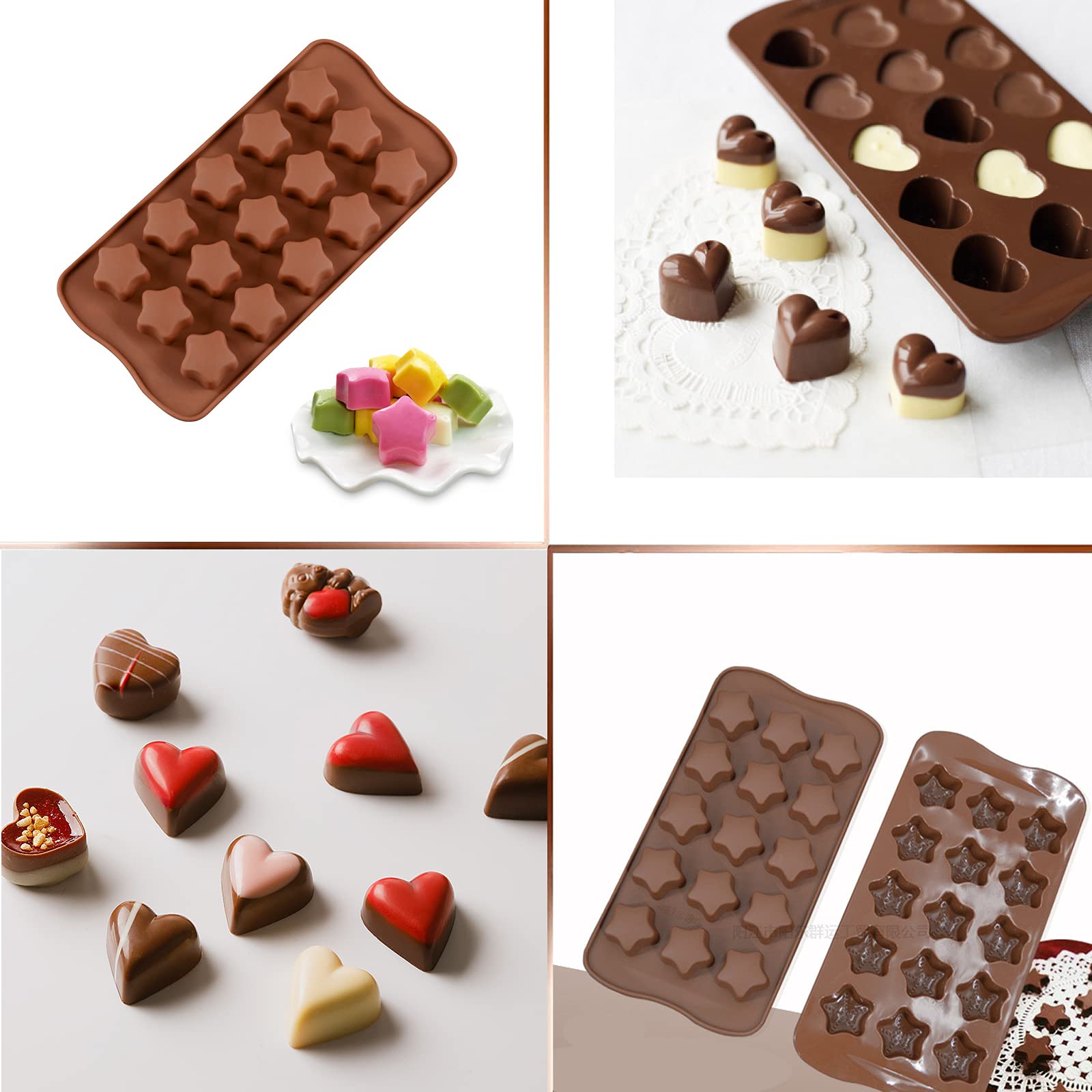 60 Moules En Silicone Pour Bonbons Ours - Alimentaire, Réutilisables, 6 Motifs Animaux, Facile à Nettoyer