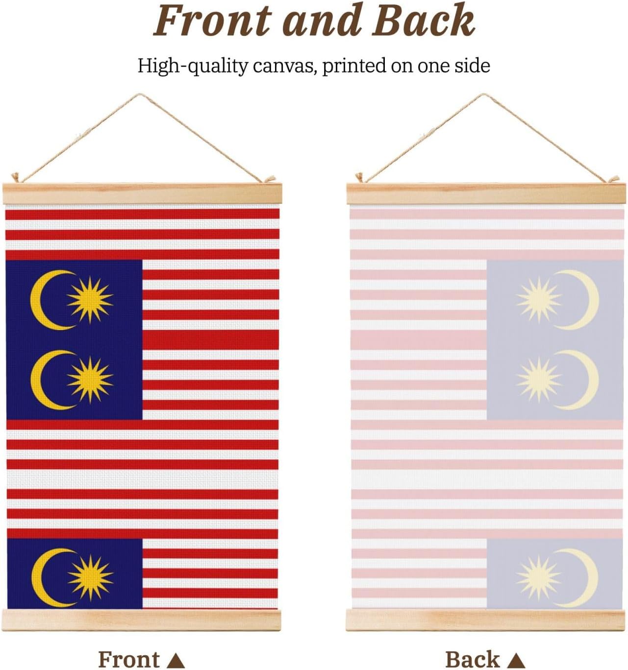 Malaysia Flag Print Poster Hanger,Hanging Poster, Poster Frame,Wood Poster Hanger, For Wall Hanging