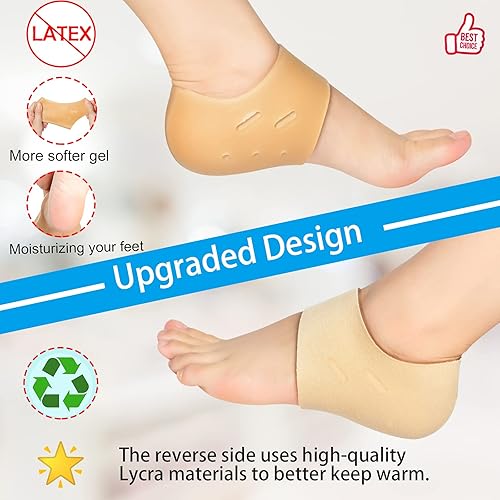 Miniatura 3 de Taloneras de gel para el dolor de talón, fascitis plantar, tendinitis de Aquiles, tratamiento de talones agrietados, protectores de talón, unisex (2